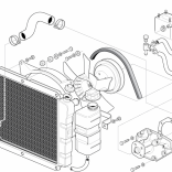 Volvo - Exploded radiator assembly