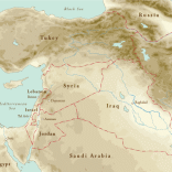 Southwest Asia relief map